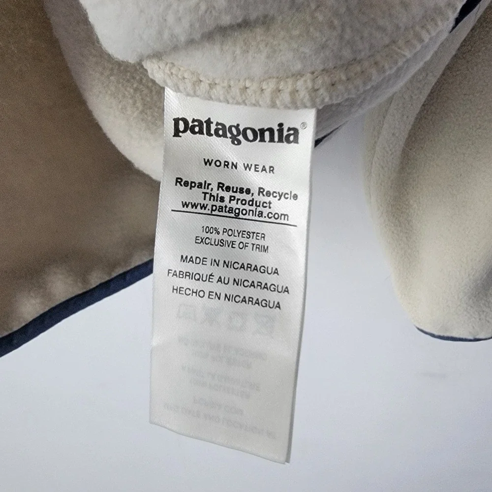 patagonia women lightweight synchilla snap-T pullover sweater sz S Pelican stone - Picture 8 of 8